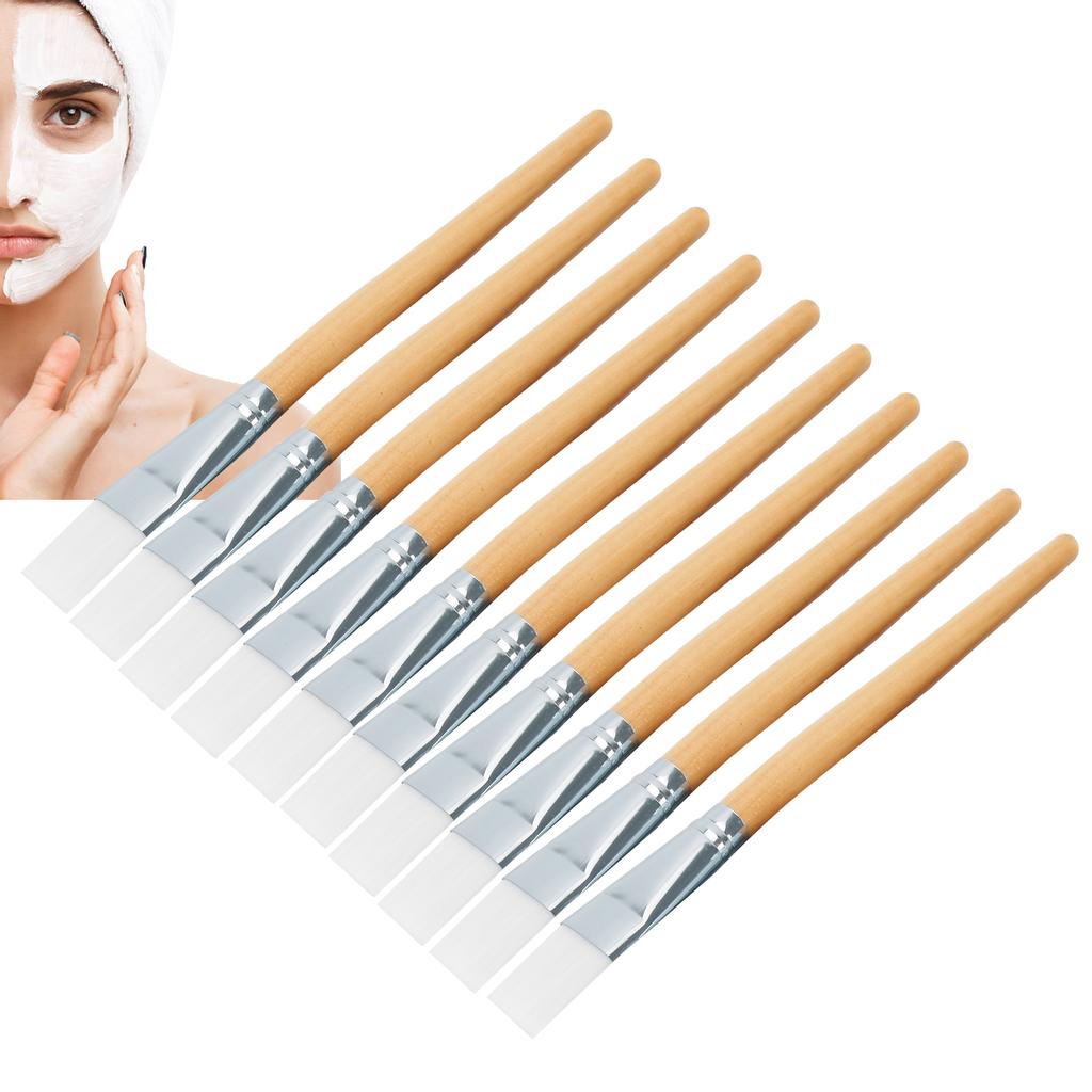 Facial Mask Brushes Soft Hair Mud Applicator DIY Skin Care Tool with Wooden Handle