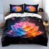 Colorful Rose Decor Set Soft Comfortable Duvet Cover Bedding Set Included 1*Duvet Cover & 2*Pillowcases, Gift