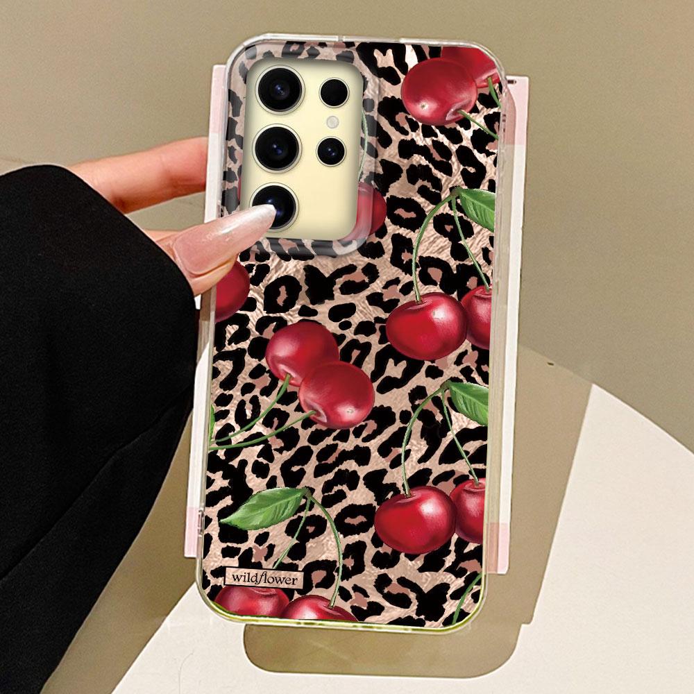 Pink Leopard Print Vortex Pattern Women Girls Phone Case for Samsung Galaxy S25 Edge S24 S23 S22 S21 FE Plus Ultra Shell Cover