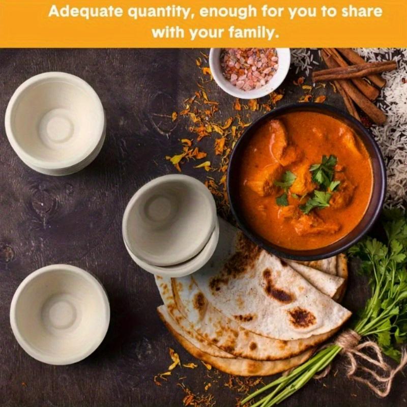 100pcs Disposable Paper Bowls, Leakproof Paper Dish Soup Ice Cream Salad Bowls Party Supplies, Disposable Natural Bowls, Soup Bowls,, Heat Resistant,