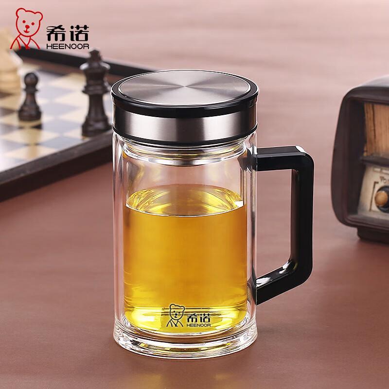 Heenoor Double-Layer Glass Tea Cup with Handle