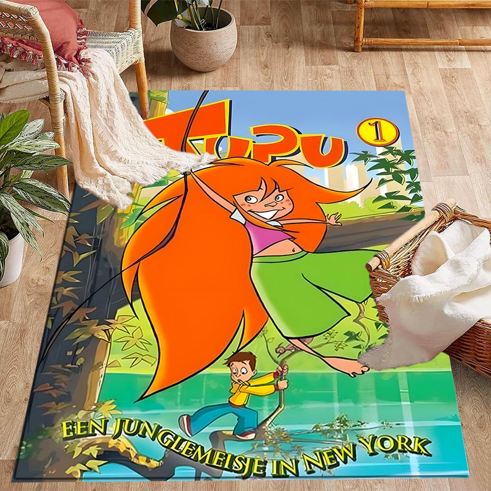 Girl Near House. Floor Rug Office Rug Perfect for Living Rooms Dining Room Bedrooms Study room Antislip Carpet Decorate Offices