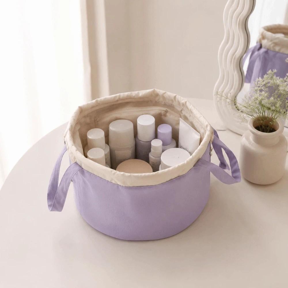 Drawstring Makeup Bag Large Capacity Storage Bag Lazy Style Travel Toiletry Bag  Gift