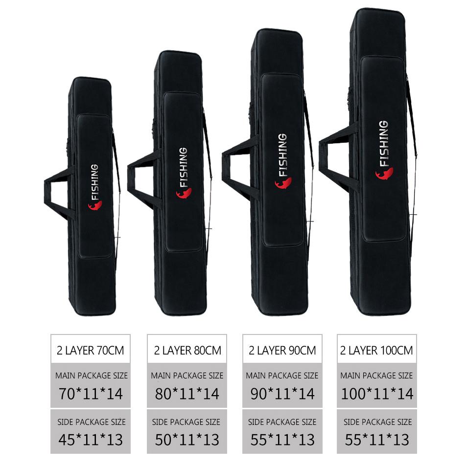 Saci de pescuit portabil multifuncțional Pânză 110/120CM Saci pentru undiță Cutie de depozitare cu două/trei straturi pentru Pesca XA143G