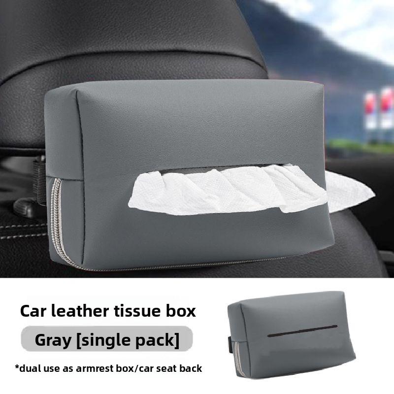 Car Tissue Holder Cover,For Sedan SUV MPV Console,Armrest Box,Seat/Back Visor Fix Strap Portable Tissue Storage Case Accessories