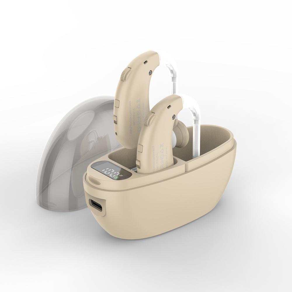 High Battery Hearing Aids,sound Amplifier,ultra Long Battery Life of 80H Noise Reduction, Hanging Ear Rechargeable elderly