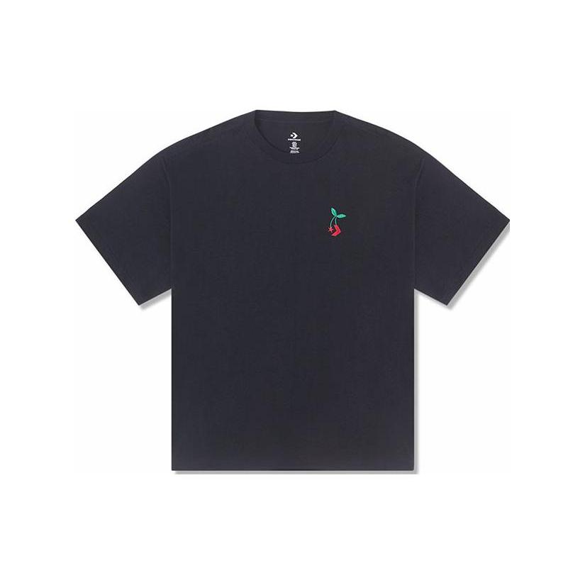 Converse T-shirt da uomo Nera Girocollo Vestibilità Regular Moderata 10025237-A01