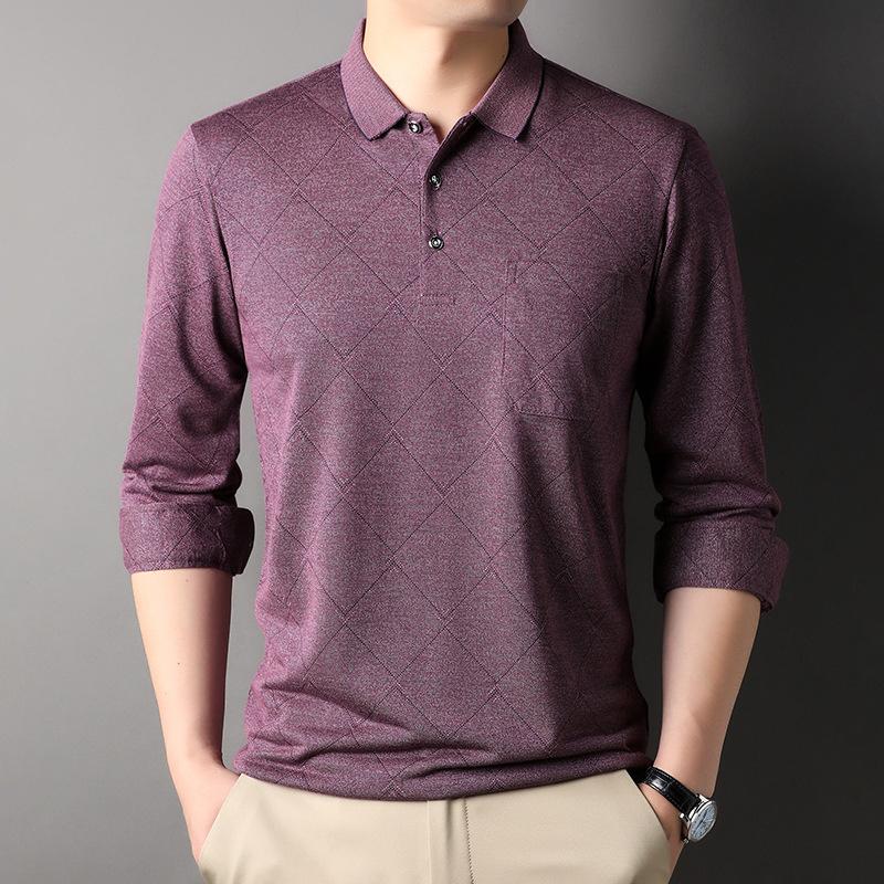 Long Sleeve Men T-shirt Autumn Polo Shirt 3 Colors Size M-3XL