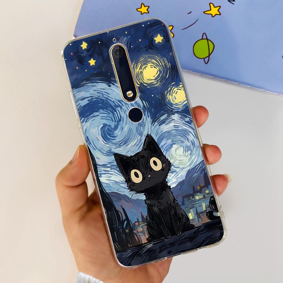 For Nokia 6 2018 Case Fashion Flower Soft Silicone Bumper For Nokia 6.1 Cover TA-1043 TA-1045 TA-1054 TA-1050 TA-1068 Phone Case