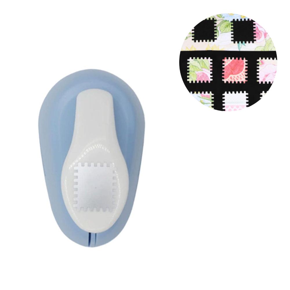 1 pieza Nuevo perforador de manualidades con forma de sello, máquina de repujado, fácil de presionar, agujero redondo, perforador de borde dentado para hacer sellos