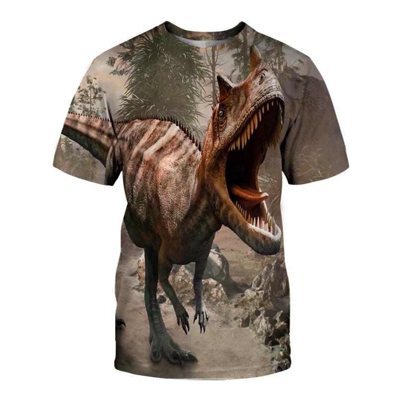 Letní 3D tištěné pánské tričko s kulatým výstřihem Zvíře Prázdný Dinosaurus Anime tričko