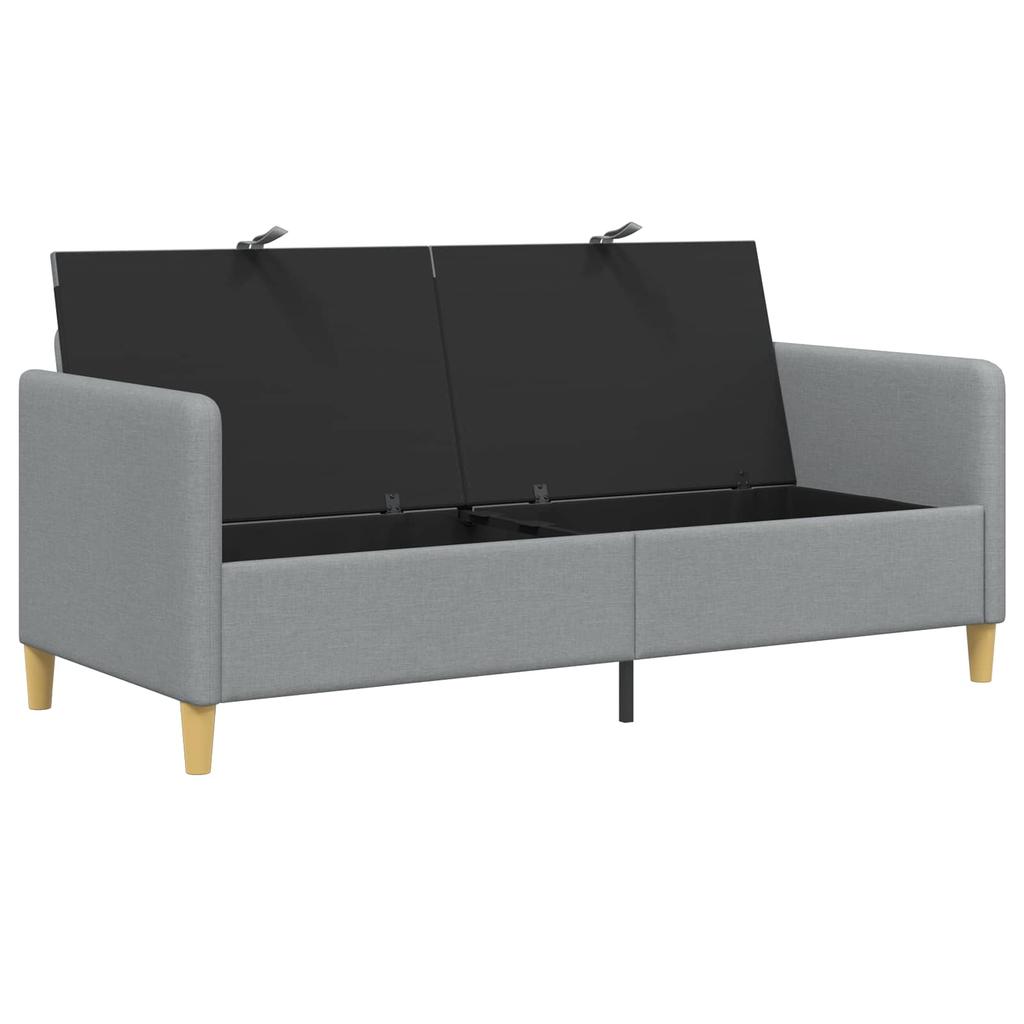 Storage Sofa In Light Grey 172 X 78 X 87 Cm Polyester
