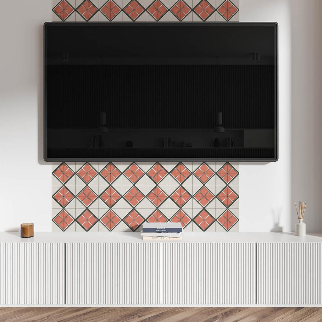Samoprzylepny Winylowy Panel Z Nadrukiem Dekoracyjnym 120X60 Cm Geometryczny Wzór W Romby
