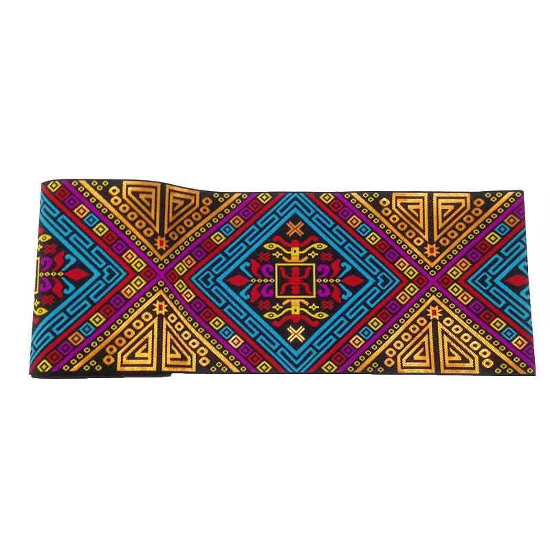 20 cm x 700 cm Hmong Stickerei Spitze Zubehör Miao Nationalität Kleidung Band Brokat Muster Tisch Flagge Wand Hängen Stoff