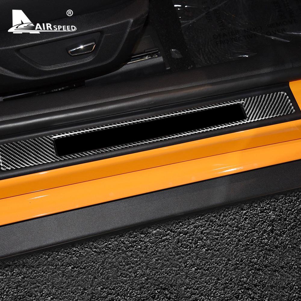 Real Soft Carbon Fiber for Ford Mustang 2005 2006 2007 2008 2009 Accessories Interior Trim Car Door Protect Sills Cover Sticker
