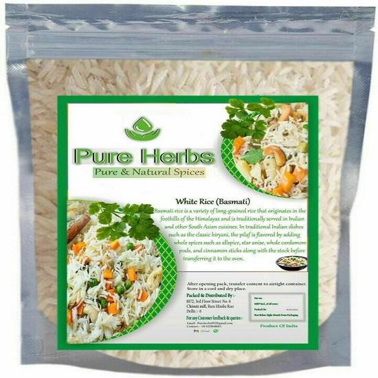 

Pure Herbs Pure & Natural Spices White Rice Basmati L020 M318 TDN3113.3