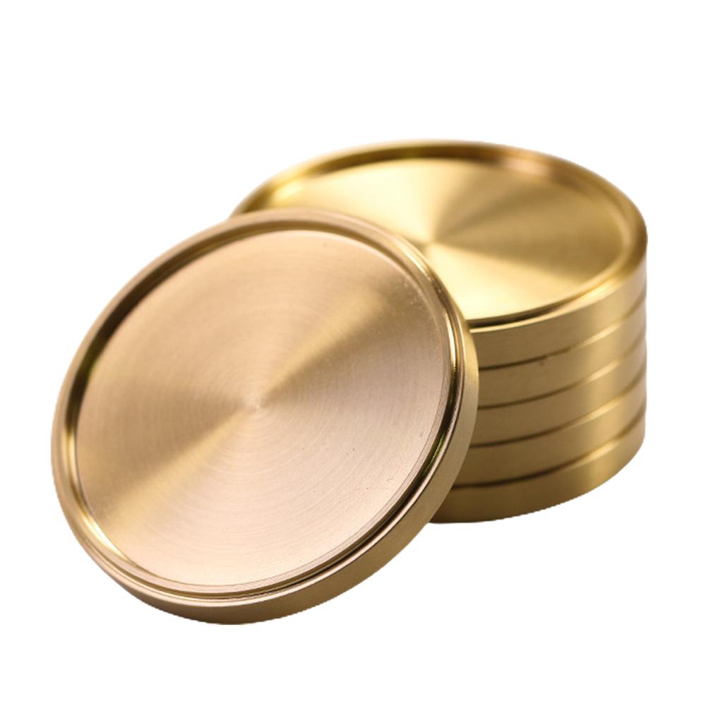 Coaster Cup Mats Protect Heat Resistant Mats Cup Tray Cup Coaster Copper Round Coasters Dining Table Holiday Decorations