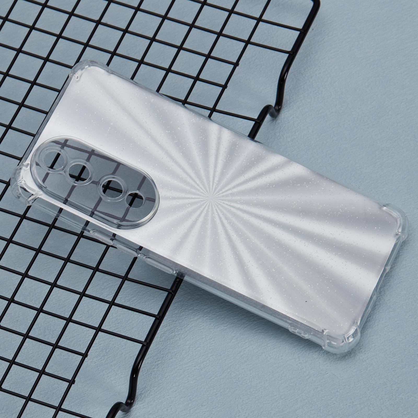 

For Honor 90 Case Anti-Scratch Soft TPU Phone Cover with Card Paper Aurora Silver