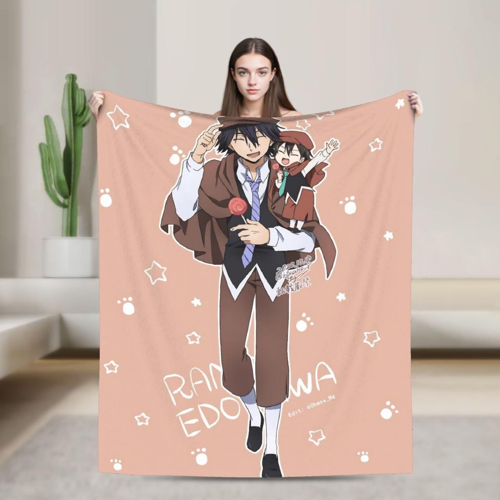 Anime Bungo Stray Dogs Blanket Coral Fleece Plush Print Multi-function Warm Throw Blankets for Sofa Bedroom Bedspreads