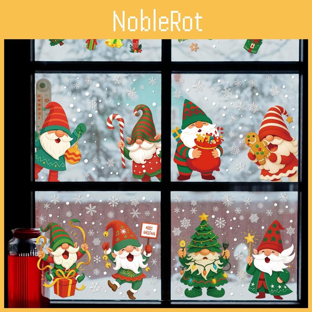 Snowflake Santa Claus Pvc Static Window Decals Set For Christmas Decorations