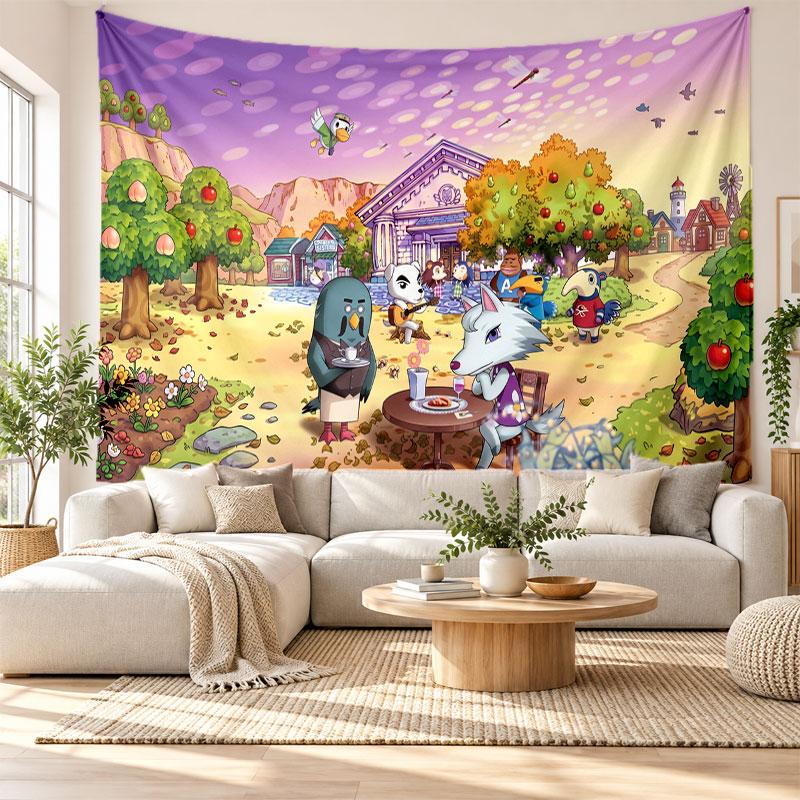 Animal Crossing Wall Tapestry Home Decor Hanging Cloth Art Background Tapestry for Bedroom