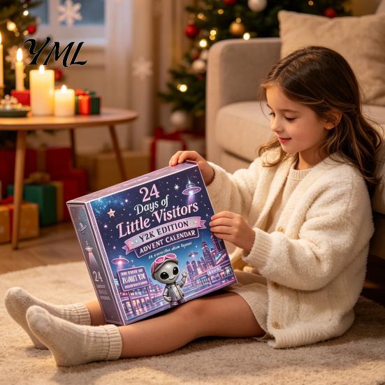 Fun Collection for Holiday Season 2026 Spirit Advent Calendar, 24-Day Countdown Mini Figure Set, Elf Alien Calendar with Ornaments Fairy Christmas
