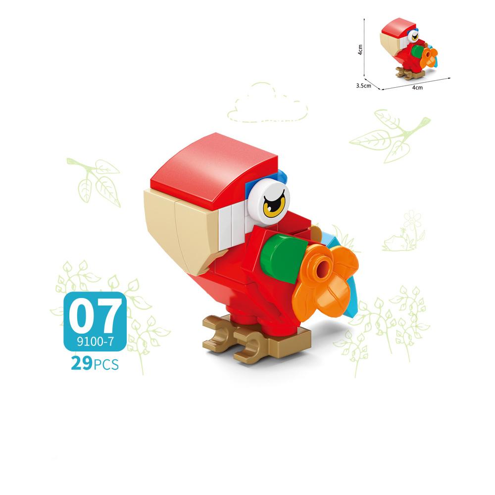 MOC Puzzle Zvířecí Stavební Kostky Včela Tygr Lev Žirafa Žába Krokodýli Liška Pták Divoké Prase Hmyz Mini DIY Cihlová Hračka Dárek F029