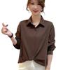 Women’s Solid Color Pleated Lapel Shirt – 2026 Spring/Autumn Collection