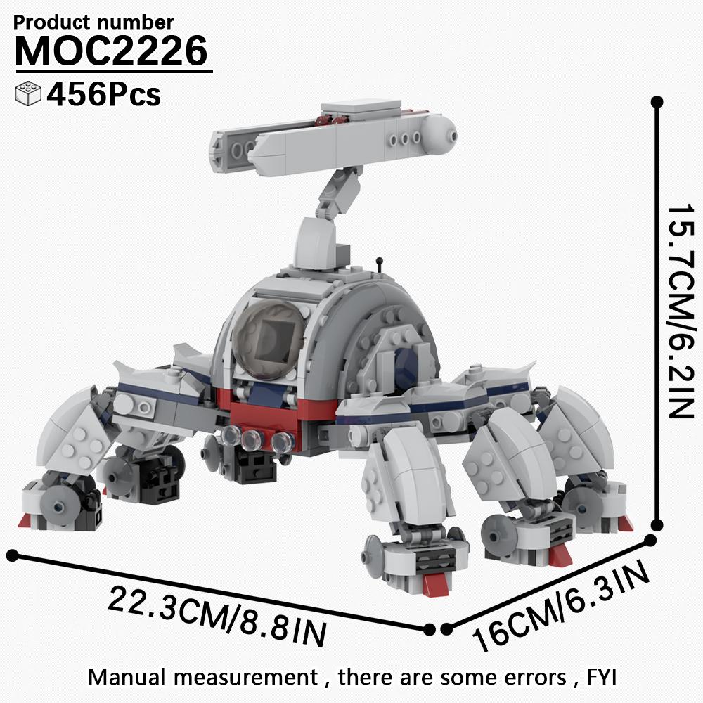 MOOXI Space Wars Walking Machine Model MOC Bricks DIY Diorama Adult Children Toys Building Block Set Montessori Gifts Decoration