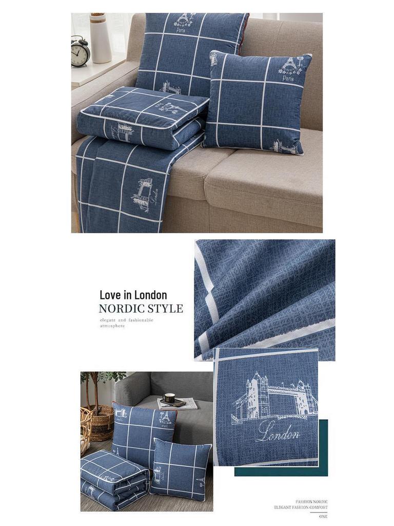 Foldable Multifunctional Nap Cushion: Pillow & Blanket for Car & Office