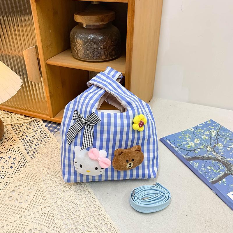 Small fresh plaid bag women's new niche doll handbag spring versatile sweet messenger bag