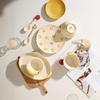 Cute Cartoon Apple & Banana Ceramic Soup Plate