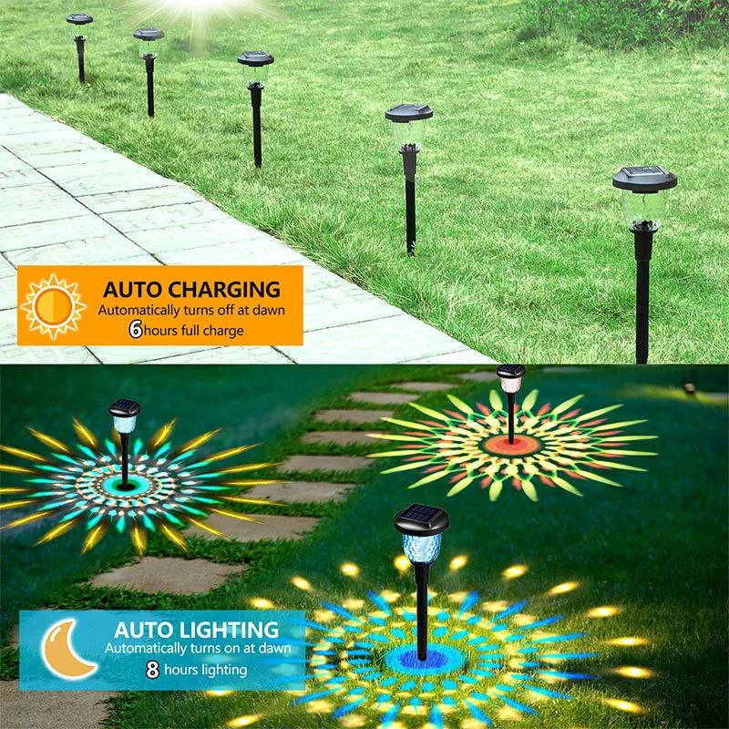 Solar Outdoor Lights New Garden Lamps Powered Waterproof Landscape Path for Yard Backyard Lawn Patio Decorative LED Lighting