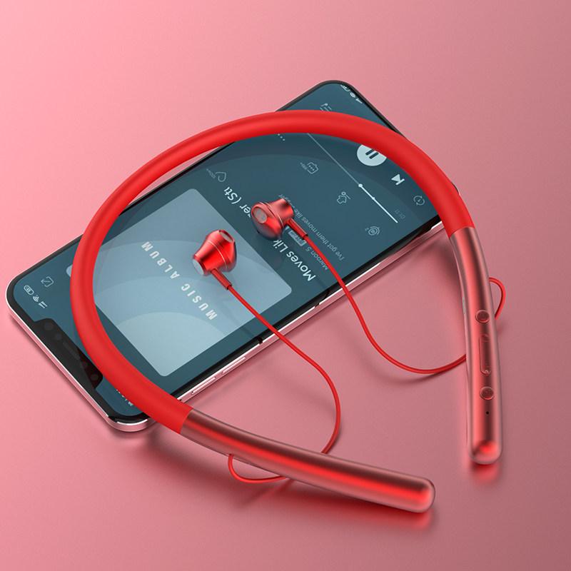 Sport Bluetooth-Nackenbügel-Kopfhörer mit extrem langer Standby-Zeit, Half-In-Ear-Design, kräftigem Bass und Kartensteckplatz-Unterstützung