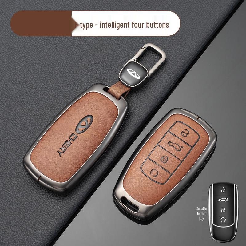 Chery Car Key Cover: Fits Tiggo, EQ1, QQ Ice Cream, Arrizo E - Small, Secure Metal Shell with Hanging Buckle