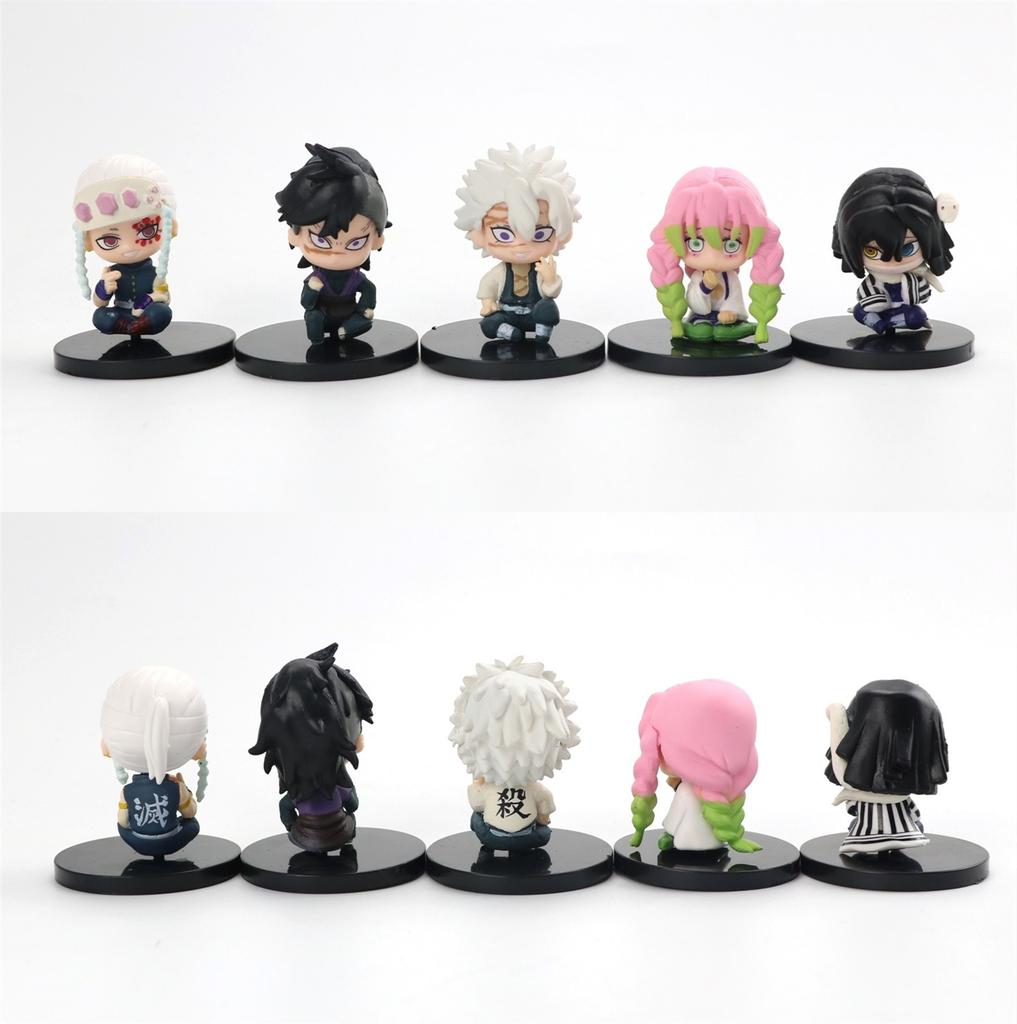 Q-Version Demon Slayer 15 Stile/Set Sitzende Geisterpuppe Tanjiro Nidouzi Inosuke Zenizu Figur Actionfigur Filmmodell Spielzeugpuppen