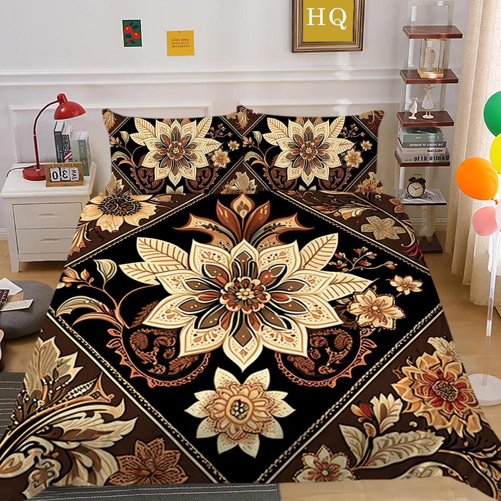 Set copripiumino da donna con stampa floreale di lusso 3D, biancheria da letto per la casa in poliestere, camera da letto king size