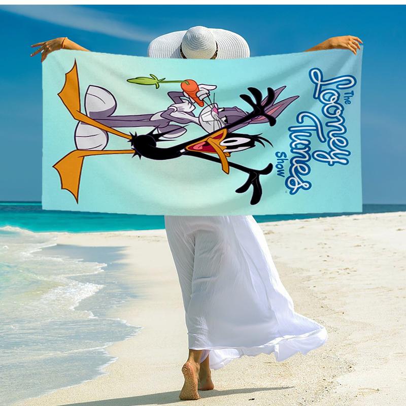 Ultra-Soft Beach Towel with Looney Tunes Theme,Ideal for Pool - Camping, Diving - Perfect Travel Essential, Vibrant Beach Towel.