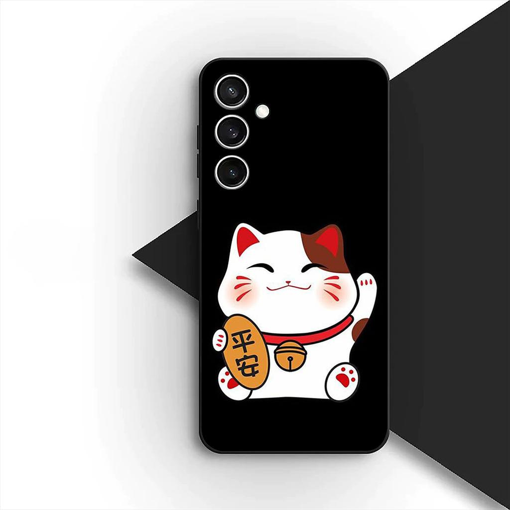 Protective Cover for Samsung Galaxy S20 S22 S21 FE Ultra Plus A07 A17 A15 A16 A25 A57 A37 Casing Phone Case Lucky Money Cat