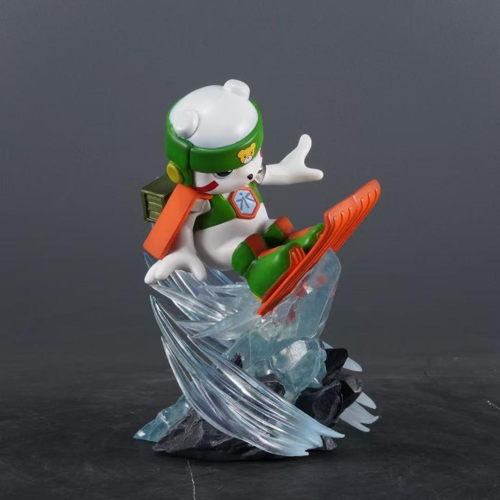 Digimon Frontier Polar Bearmon Gk Snowboarding Figure Pvc Painted Anime Statue Car Desktop Ornament Gift For Anime Fans