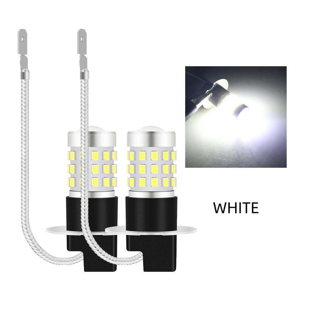 2PCS Car Fog Light 9-36V H3 LED with Lens Fog Running Light Bulb Super Bright LED Auto Lamp H3 Led Yellow No Adapter Required