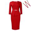 2026 Women's Solid Color Bodycon Pencil Skirt Dress