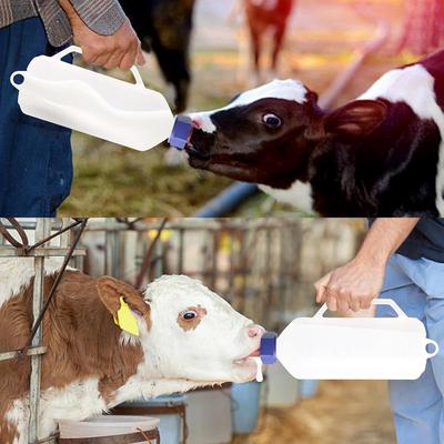 Calf Milk Feeder Bottle with Nipple & Cap Screw-On Calf Nursing Bottle Livestock Feeding Tool Farm Cattle Supplies