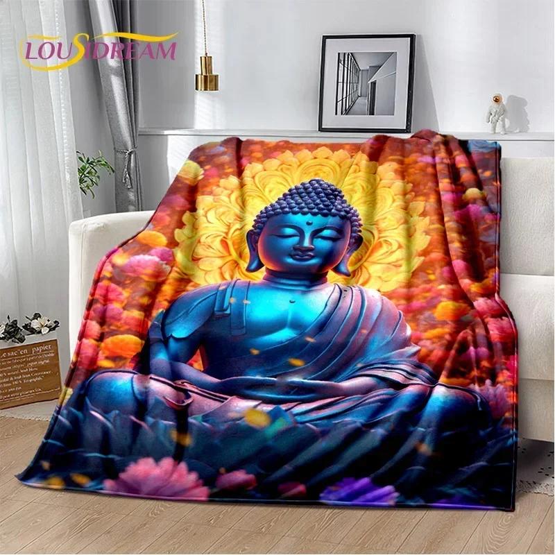 HD Buddha Buddhism Faith Meditating Religio Sakyamuni Bodhisattva Pray Blanket Soft Throw Blanket for Home Bedroom Beds Sofa Kid