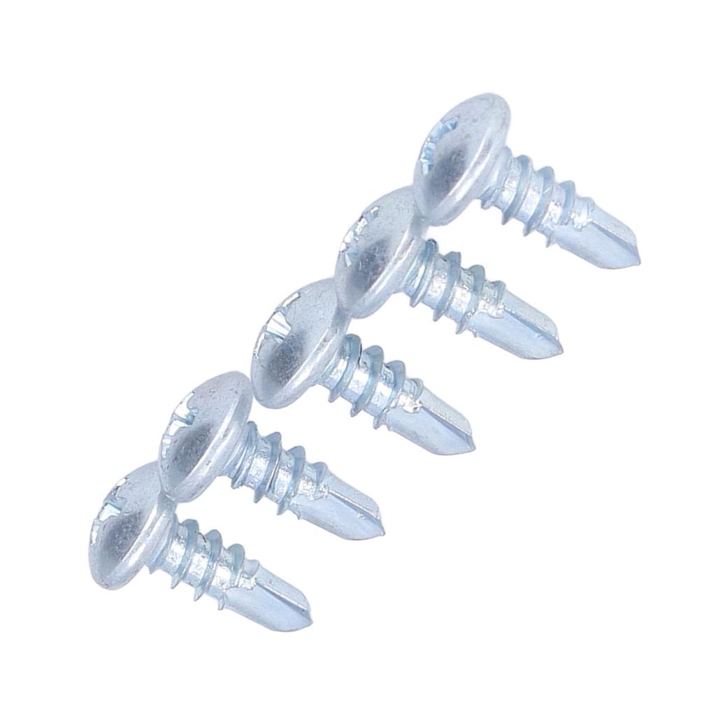 250 Stück Selbstbohrende Schraube M4.8x13 Kreuz Rundkopf Kohlenstoffstahl Weiß Verzinkt Bohrschrauben