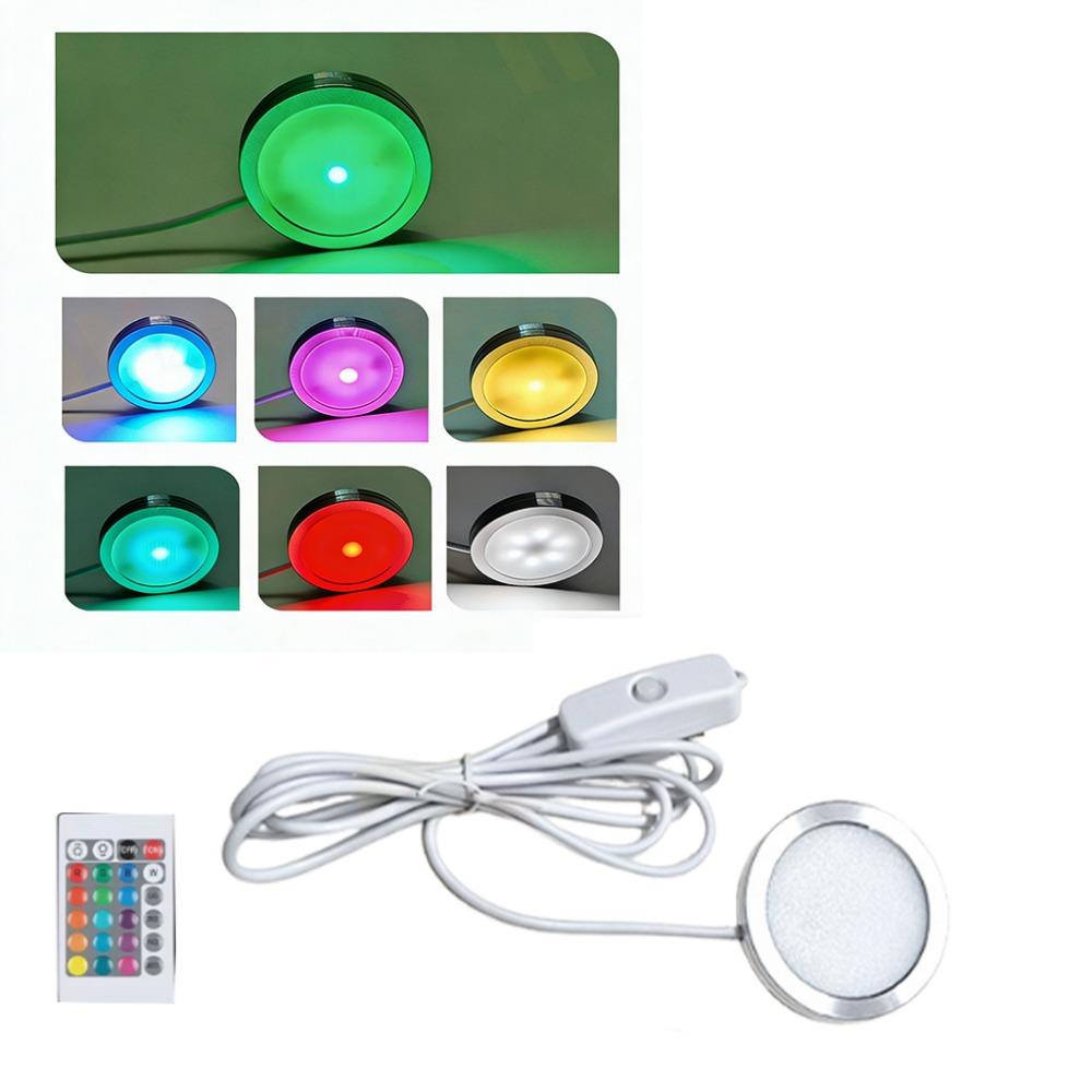 RGB Color Adjustable USB Circular Lamp DIY 5V Ultra-thin LED Light Bright Light 3W USB Powered Night Lamp Clothing Cabinet