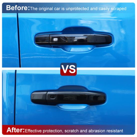 Black For Chevrolet Silverado/Sierra + Exterior Door Handle Panel Cover Trim