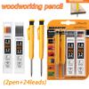 Professional New Solid Carpenter Pencils Set Built In Pencil Sharpener With 2box Leads Woodworking Marking Drawing Tools