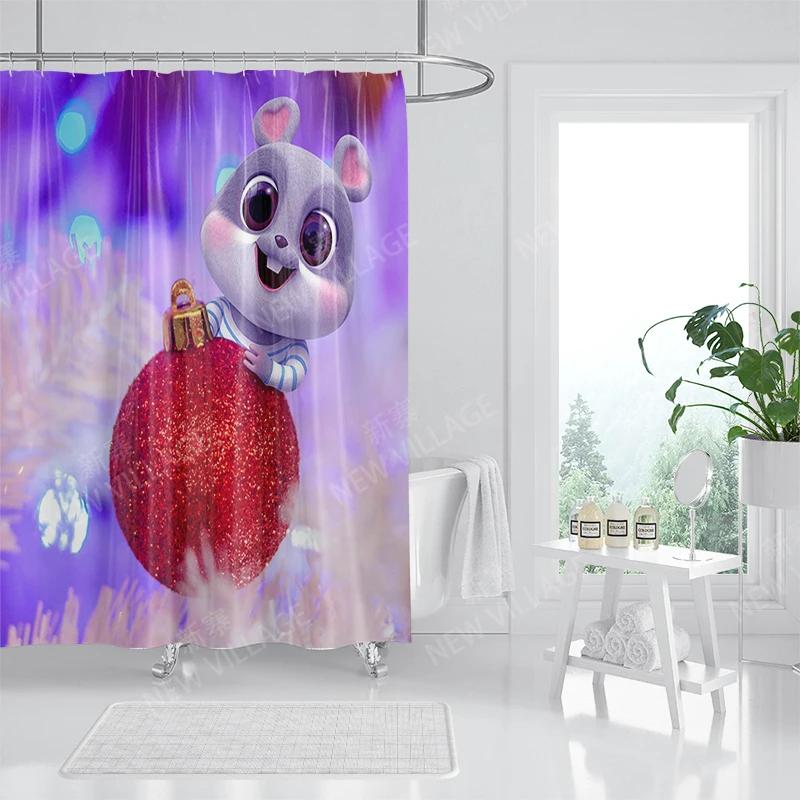 Home Duschvorhänge für Badezimmer, Weihnachtstiere, wasserdichter Stoff, Badezimmervorhänge, moderner Duschvorhang, 180 x 200 240 x 200