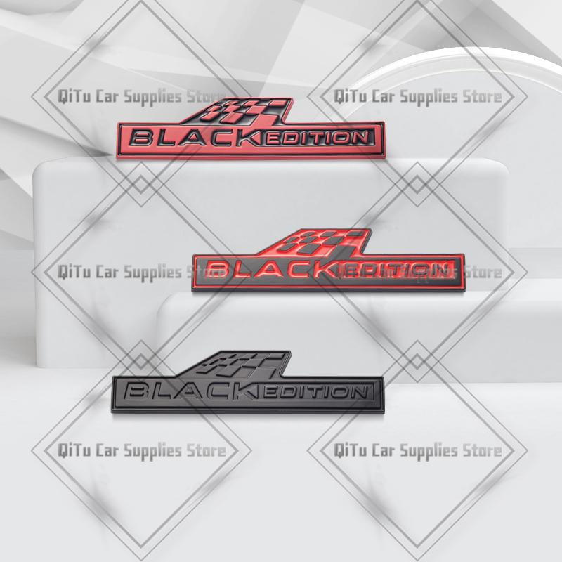 Zinklegierung Schwarz Edition Abzeichen Auto Karosserie Kofferraum Emblem 3D Kühlergrill Aufkleber Für Skoda Kia Hyundai Dacia Volvo Opel Ford Subaru Jeep